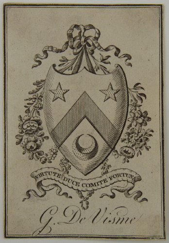 Gerard de Visme's bookplate, 1797